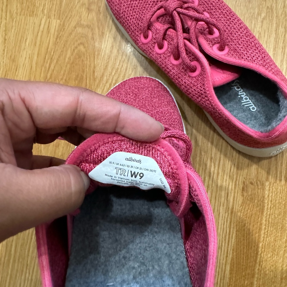COPY - Allbirds Women Tree Runners Rasberry Pink Shoes - Picture 5 of 6